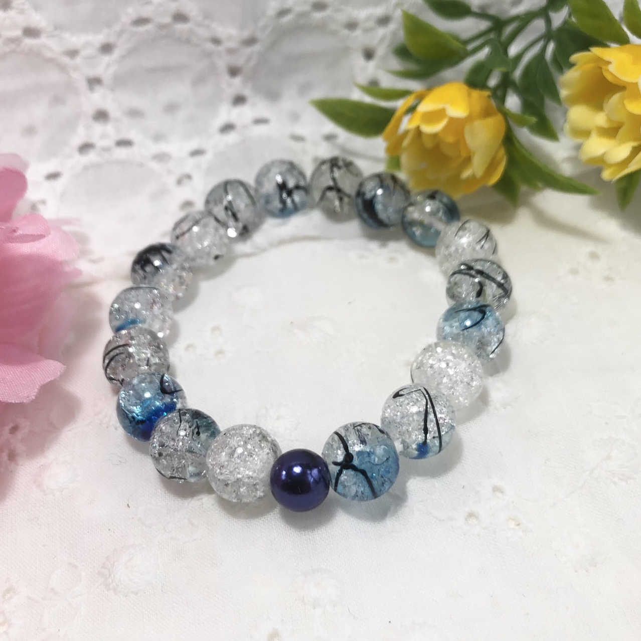 まり様♡フラワーとんぼ玉ブレスレット③•*¨*•.¸¸♬ 楽天市場】【浮花 mini ブレスレット 01】とんぼ玉 ブレスレット