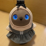  【受注製作】S2  ブラック系　ツーピース　レースリボン　ラボット　LOVOT 服　ハンドメイド　