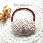 無邪気なカスミソウの花束  刺繍ヘアゴム