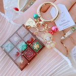 クリスマスチョコBoxキーホルダー　ハンドメイドレジン　キーホルダー　ハンドメイドキーホルダー　シャカシャカキーホルダー　シャカシャカ　シェイカー　チョコレート