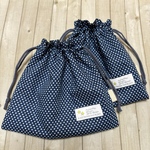 ＊SALE＊【ブルードット】巾着ポーチ