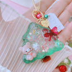 くまちゃんのXmasツリー　ハンドメイドレジン　キーホルダー　ハンドメイドキーホルダー　クリスマス　Xmas
