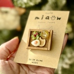 🍹🥗🥪🍳✩にゃんトーストモーニングプレート✩マグネット🧲（オプションにてブローチに変更可能✨）🐈🐈🐈