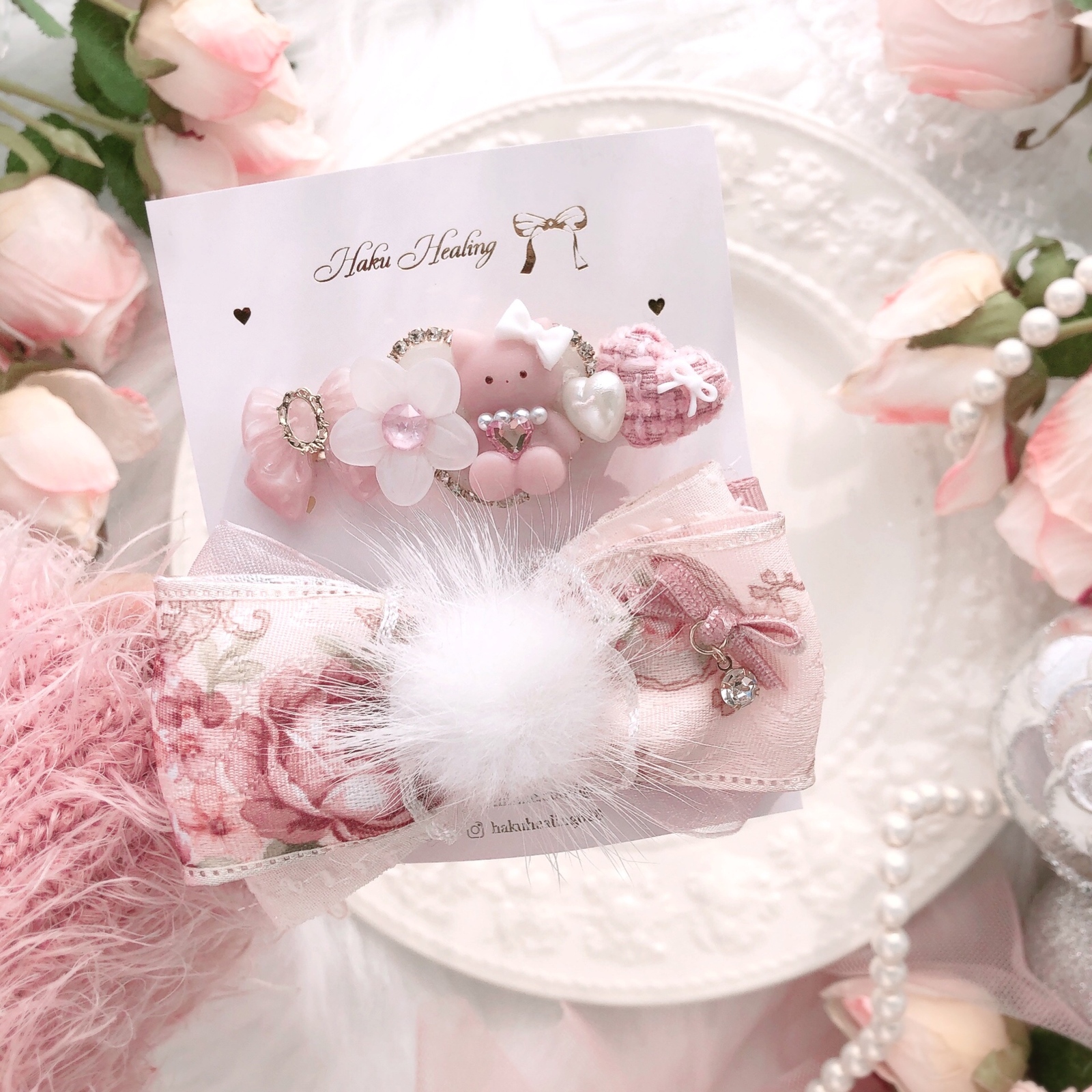 Butterfly🦋🩵 レジン ヘアクリップ ドライフラワー 浴衣 夏