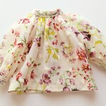 1/6ドール服　ふんわりギャザーの花柄ブラウス