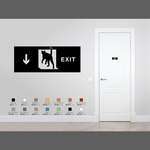 スマートな猫専用出入口ステッカー | 非常口マーク ペットドア 猫ドア 猫扉 シール 賃貸可