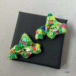 北海道の刺繍耳飾り(ピアス又はイヤリング) G32 
