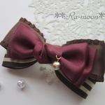 **shiny ribbon**バレッタ（ワイン）