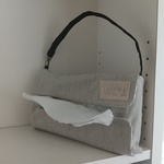 吊り下げ横向きBOXティッシュカバー（茶色チェック)