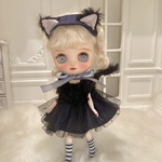 ミディブライス　モンストドール　アウトフィット　ワンピース　ネコ　カスタムブライス　着せ替え服　人形　ブライス