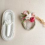 ナンテンと紫陽花の小さなしめ縄　モダン　しめ縄　しめ縄飾り　しめ縄リース　南天　南天　ひょうたん　正月　正月飾　お飾り　しめ飾り