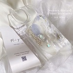 【 ニュアンス 】 iPhoneケース / アイスブルー / おしゃれ お洒落 個性 透明 淡い 淡色 /  iPhone12 iPhone13 iPhone14 iPhone15