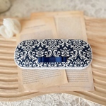 メガネケース ダマスク柄 ネイビー