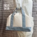 持ち手付き　巾着バック　お弁当袋　浴衣バック　リアルなカゴ柄+イチゴ柄