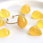 イエローカルセドニー 大粒しずく 一粒｜フリーサイズリング ーLemon dropー