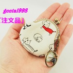 「mie206様のご注文品」☆気持ち華やぐがま口バッグチャーム☆(ミニ）（口金5センチ)（猫）
