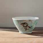 青色飯茶碗　R