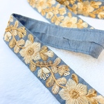 グレー☆インド刺繍リボン  