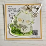 new！①シロツメクサのアクリルキーホルダー
