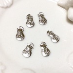 再販  X'masのメタルパーツ　雪だるま６個セット　シルバー　デコ・レジン封入
