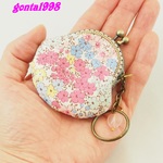 気持ち華やぐがま口バッグチャーム☆(ミニ）（口金5センチ)（花）