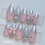 【現品販売】ネイルチップシズニルック y2k ぷっくり グラデーション 韓国 クロム サブカル 推し活 成人式