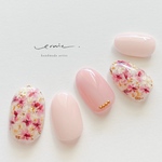 ＊No.39＊pink flower ネイルチップ＊お花ネイル/ブライダルネイル/結婚式/入学式/卒業式/前撮り