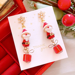 クリスマス🎄✨️アクセサリー サンタクロース🎅🏻🎄.*雪の結晶٭❅ ジルコニア✨️ ハンドメイド ピアス イヤリング レディース アクセサリー 