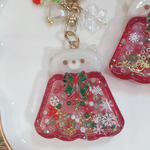 猫 クリスマスゼリーシェイカーキーホルダー
