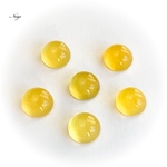 イエローカルセドニーAAA ラウンド カボション6×6mm  4粒　天然石パーツ販売