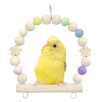 【訳あり】Sサイズ 日本製 セキセイインコ 鳥 ブランコ F71：薄い紫
