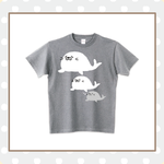 ア​ザ​ラ​シ​親​子​のお​昼​寝Tシャツ杢グレー