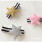 キラキラ輝くお星さまのヘアクリップ