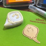 消しゴムはんこ　エイの腹側
