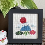 お正月の刺繍フレーム　 お正月飾り　初日の出の刺繍