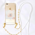 【メープル】スマホチェーン 《チェーンのみ》or 《＋金具付き》スマホストラップ / スマホショルダー / ビーズストラップ  