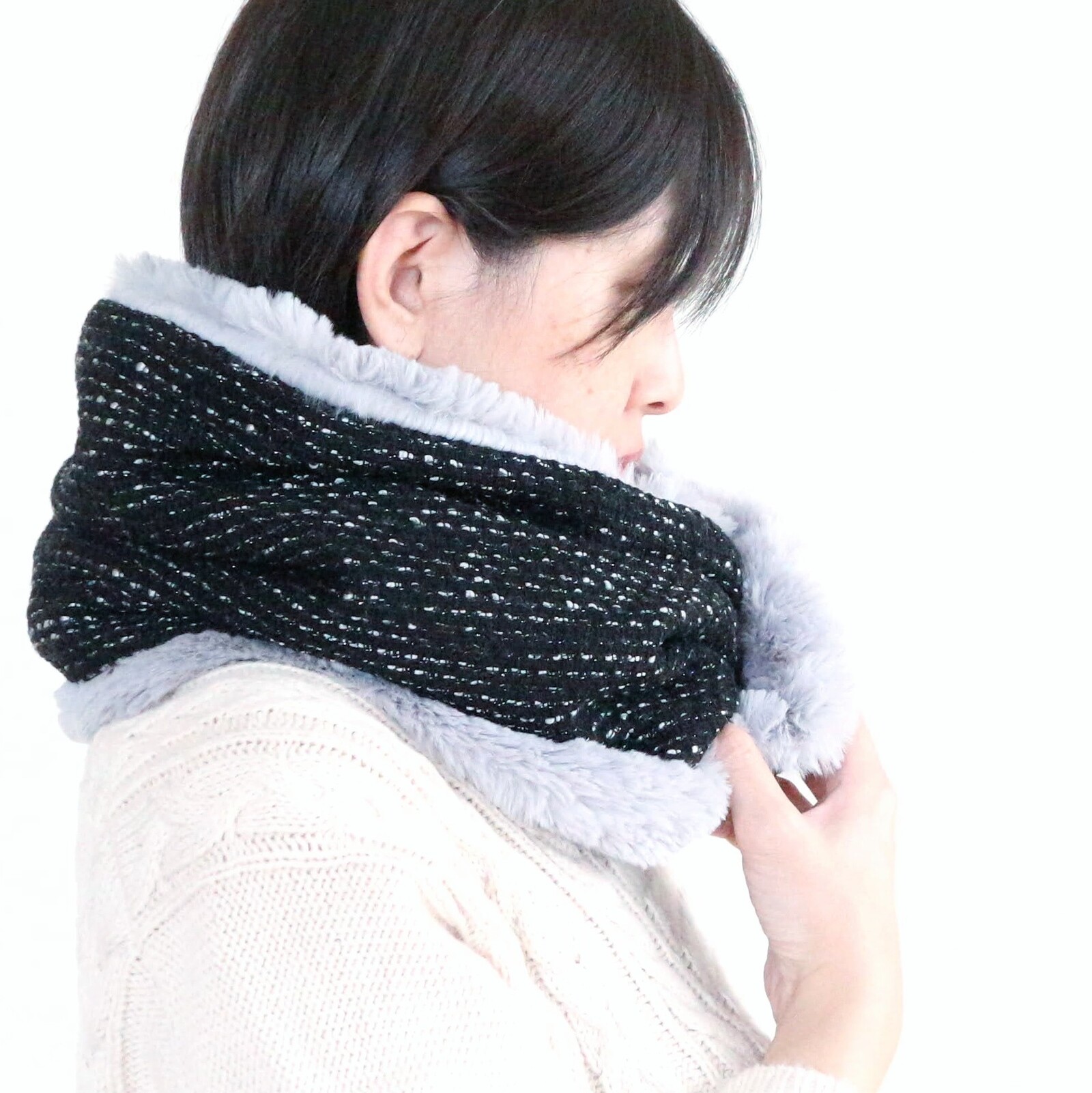まるでうさぎな?スヌード　ブラック　　ギフト　ご褒美　クリスマス 9,490円