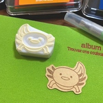 消しゴムはんこ　ウーパールーパー