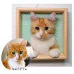 [karafumi様専用]　羊毛フェルト　フレーム　猫　メモリアル