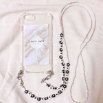 【モノクロ】スマホチェーン 《チェーンのみ》or 《＋金具付き》スマホストラップ / スマホショルダー / ビーズストラップ 