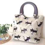 送料無料✳︎期間価格¥3299Woodねこ柄bag