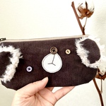 プードルファーのもこもこ可愛い♡くまさんペンケース【brown】