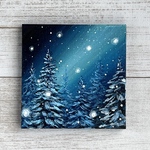 プチキャンバス絵画シリーズ♡アクリル画《原画》  ✴︎   snowy night   ✴︎