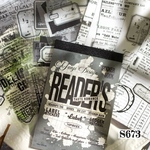 残り1点！送料無料【S673コラージュ素材】海外PET和紙シール  英字　ジャンクジャーナル　おすそ分け
