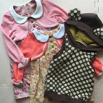【r様専用  size90&100 ボレロ重ね着風ワンピース &size90クマ耳ベスト】