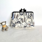 うさぎ柄の親子がま口財布＊