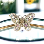 SWAROVSKI 蝶ブローチ 🦋 クリスタルシマー×クリスタルシルバーシェード  スワロフスキー