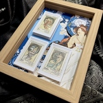 S様専用ページ　お好きな切手で作るオーダーシャドーボックス　「ミュシャのアートボックス」　ラッピング付き