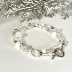 《再販5》【天然石使用】Cracked crystal＆Mother of pearl❄️クラック水晶＆マザーオブパールのブレスレット