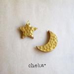 三日月＆星　金色　お月さま*お星さま　B
